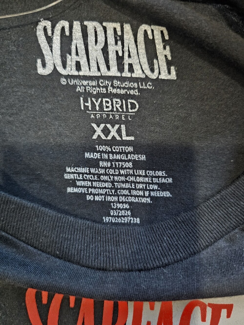 Scarface Graphic Black Men's T-Shirt, Size XXL, New - Picture 3 of 3